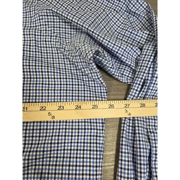 Ralph Lauren Shirt Mens XL Blue White Button Down Check Navy Pony Cotton Casual - Picture 5 of 8